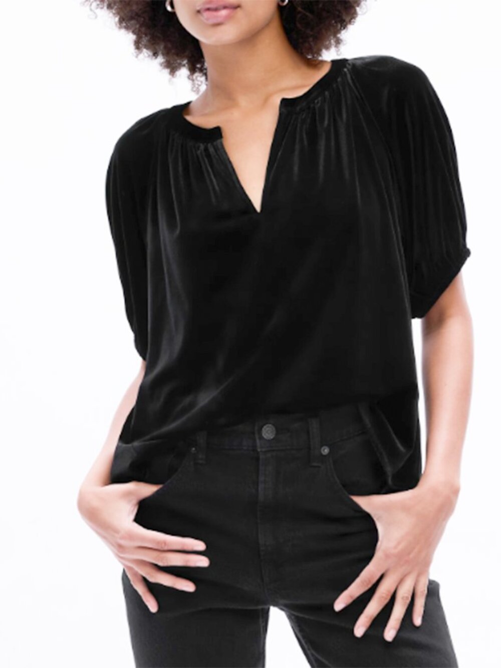 Gap Velvet V-Neck ZEN Top NWOT